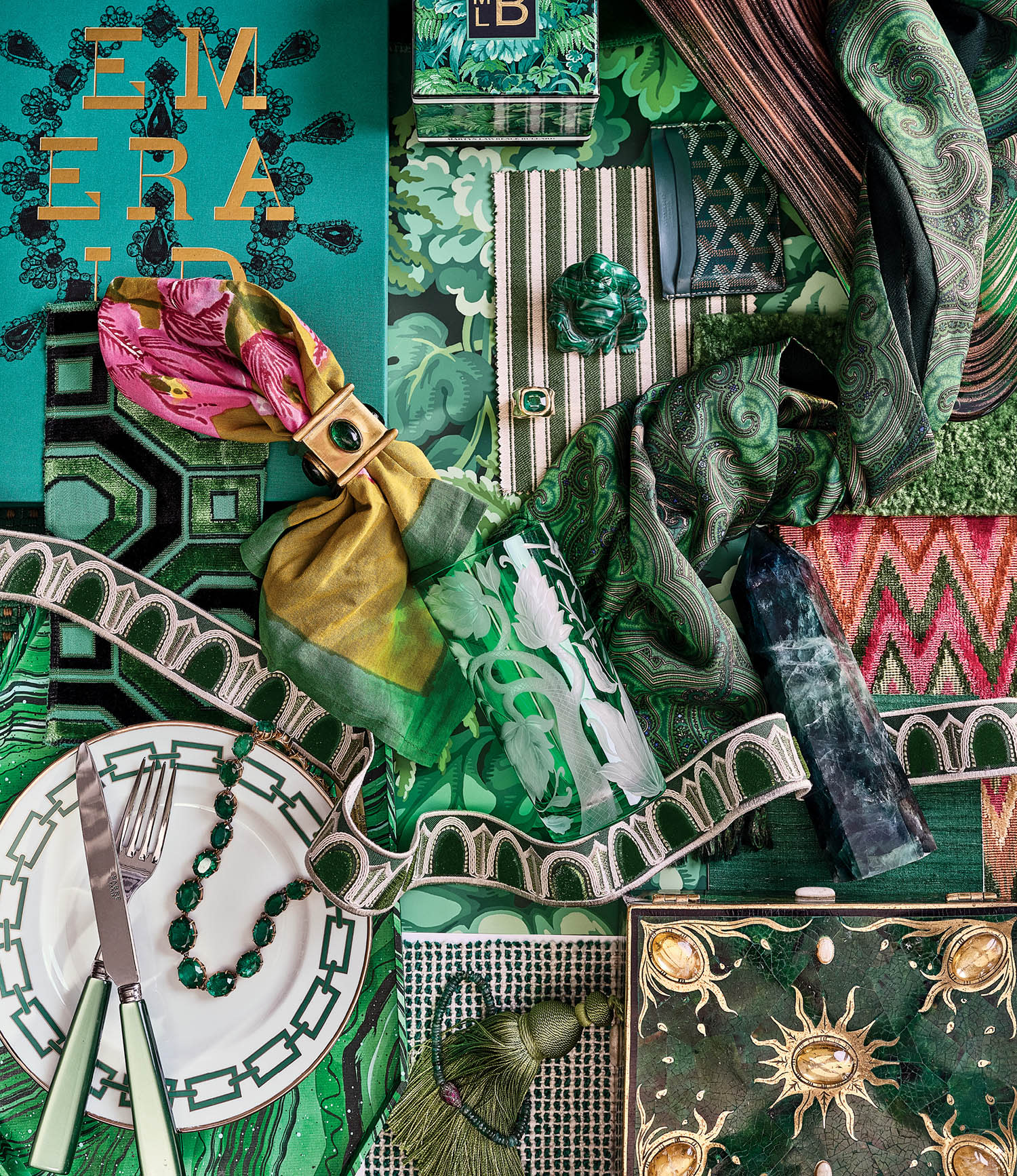 green interior design mood board