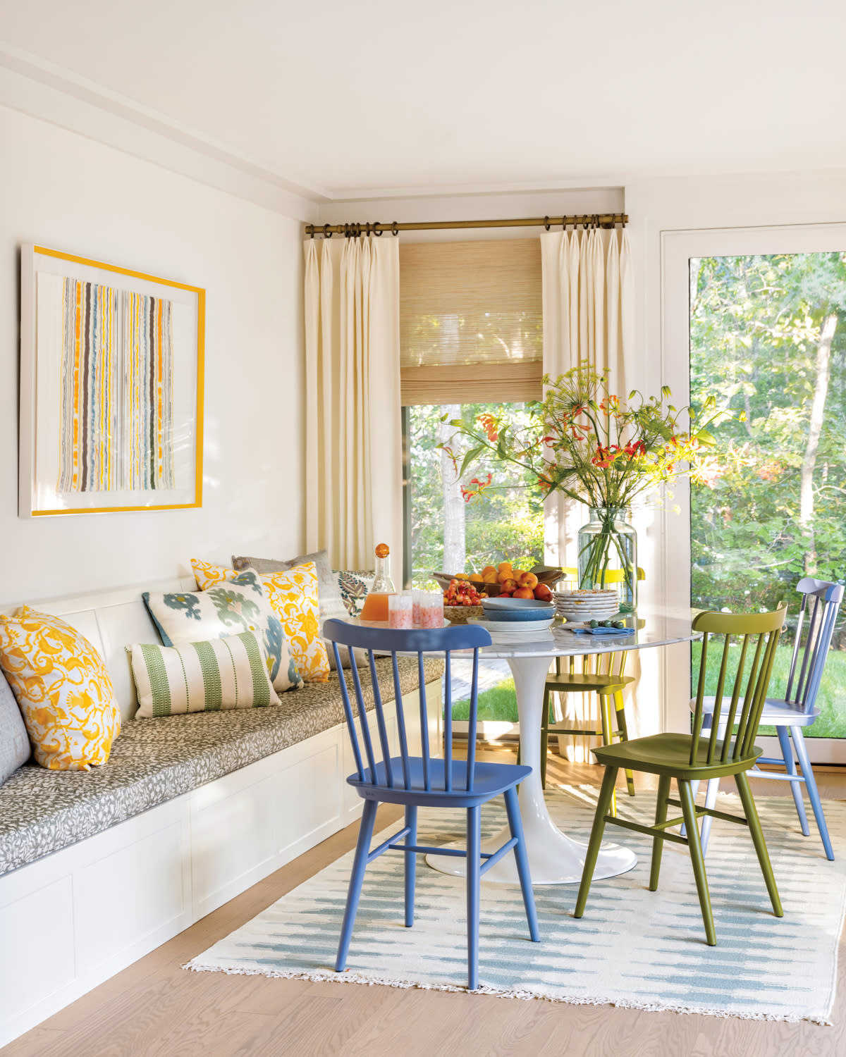 colorful breakfast nook
